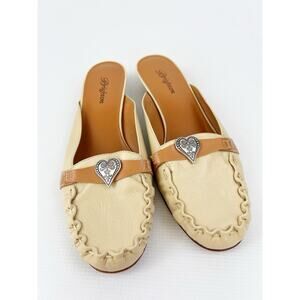 Brighton Ella Slip On Neutral Leather Beige Shoes Slip On Size 8M